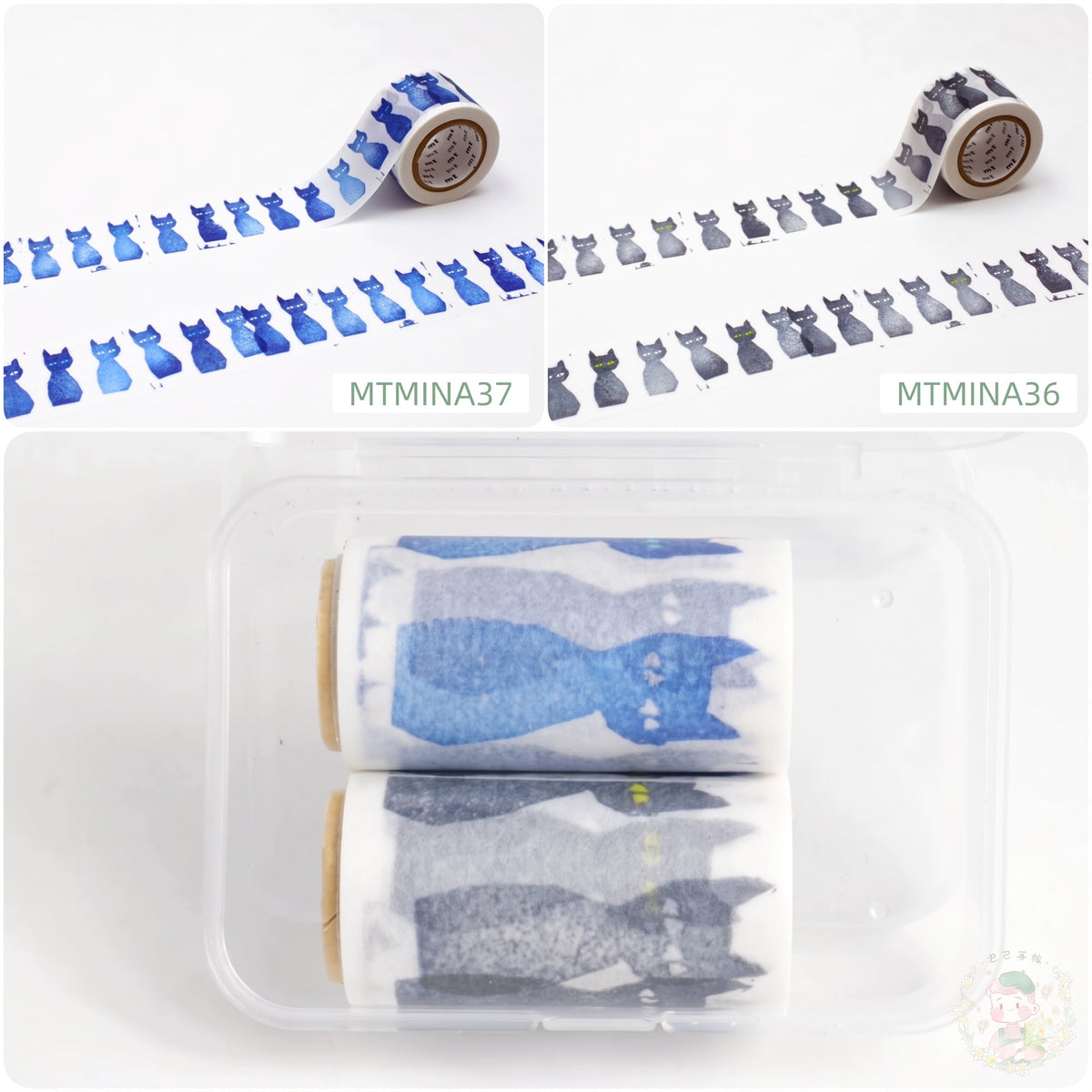 mt x minä perhonen Cat Washi Tape Sample Set - 2 Designs