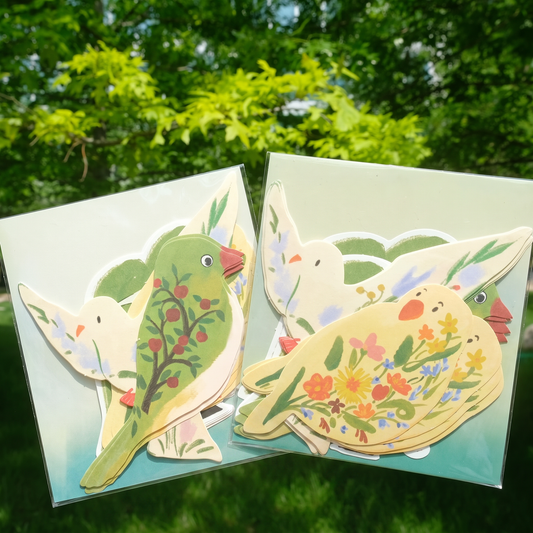 Spring Birds Die-Cut Memo Paper Set