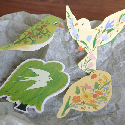 Spring Birds Die-Cut Memo Paper Set