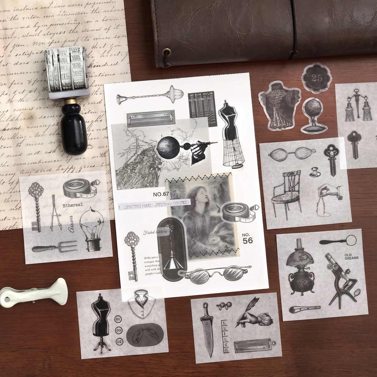 Vintage Manuscript Washi Sticker Book