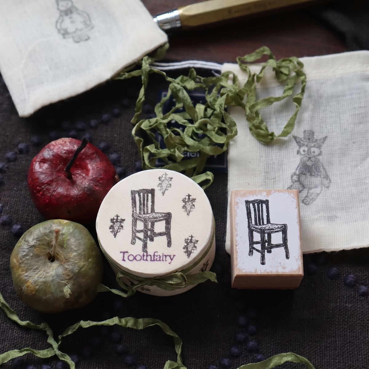 Antique Dollhouse Wooden Stamp Collection