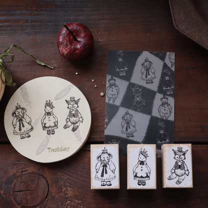 Antique Dollhouse Wooden Stamp Collection