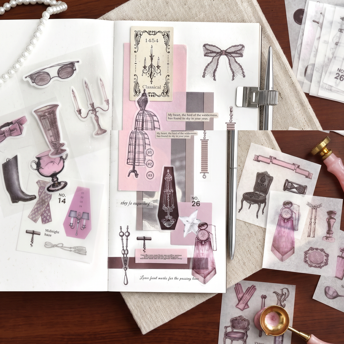 Vintage Manuscript Washi Sticker Book