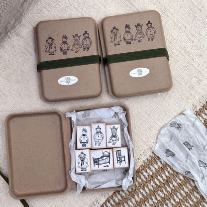 Antique Dollhouse Wooden Stamp Collection