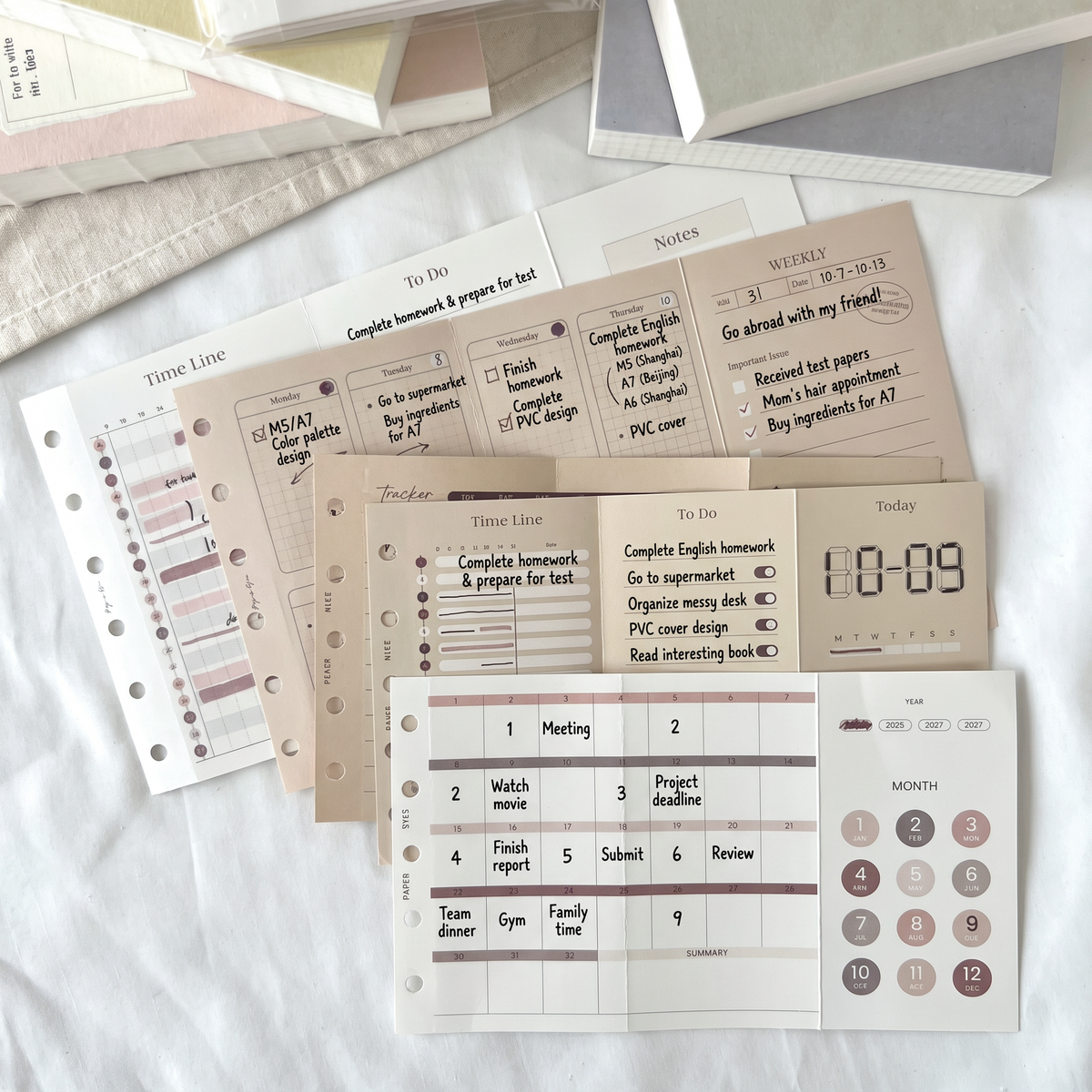 Tri-Fold Planner Inserts - Mini 5 / Mini 6 (Pocket) / Personal