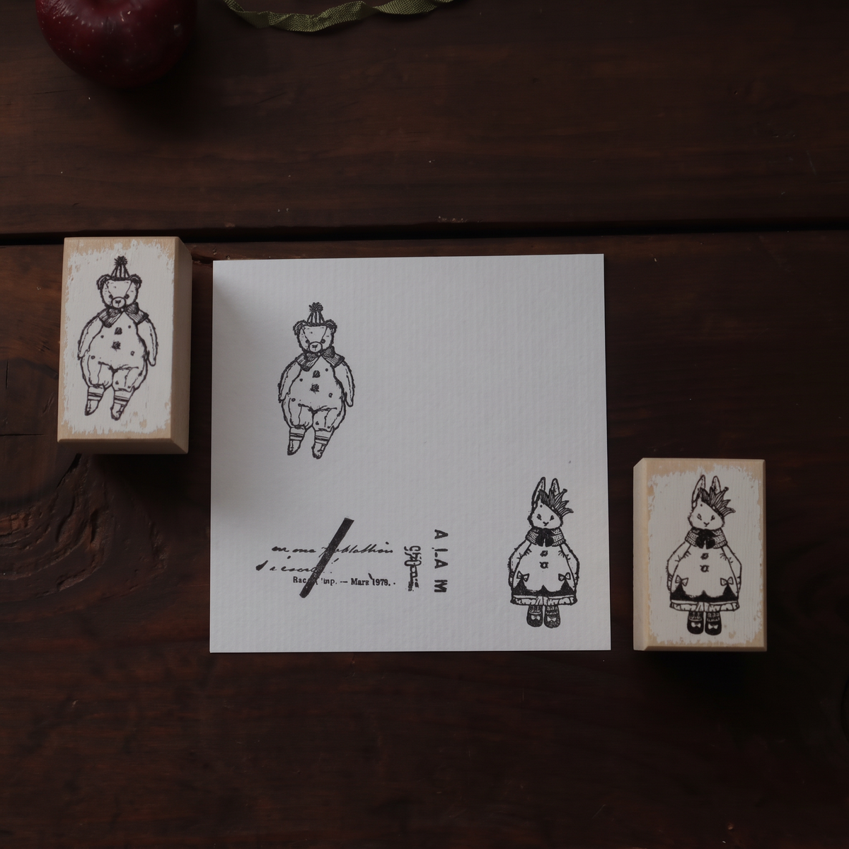 Antique Dollhouse Wooden Stamp Collection
