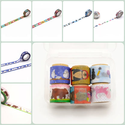 mt ex Animal Washi Tape Sample Set - 6 Designs