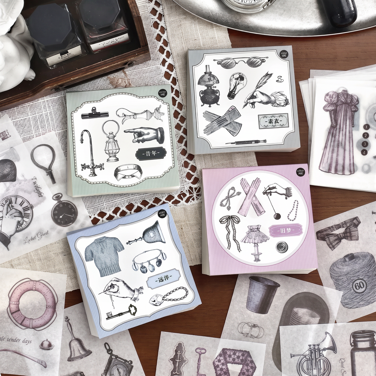Vintage Manuscript Washi Sticker Book