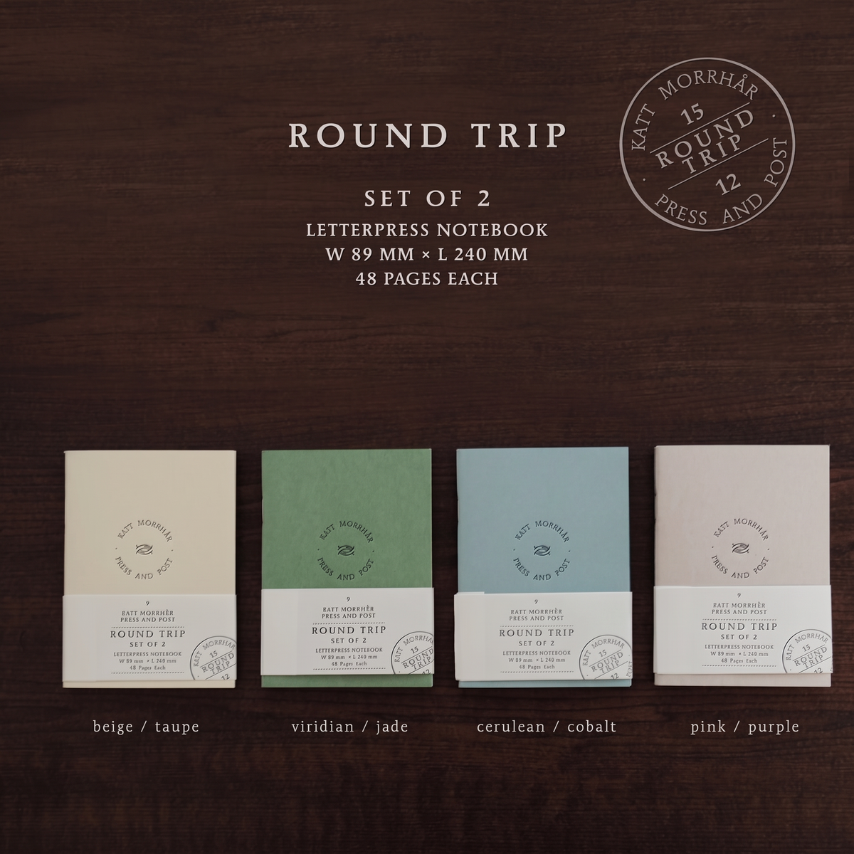 Round Trip Letterpress - TN Passport Notebook Set
