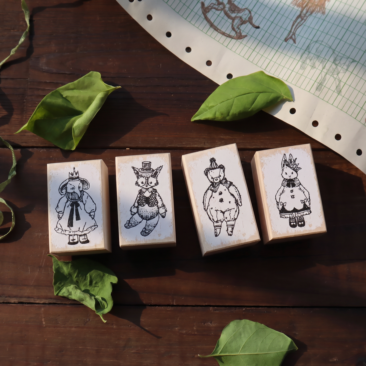 Antique Dollhouse Wooden Stamp Collection