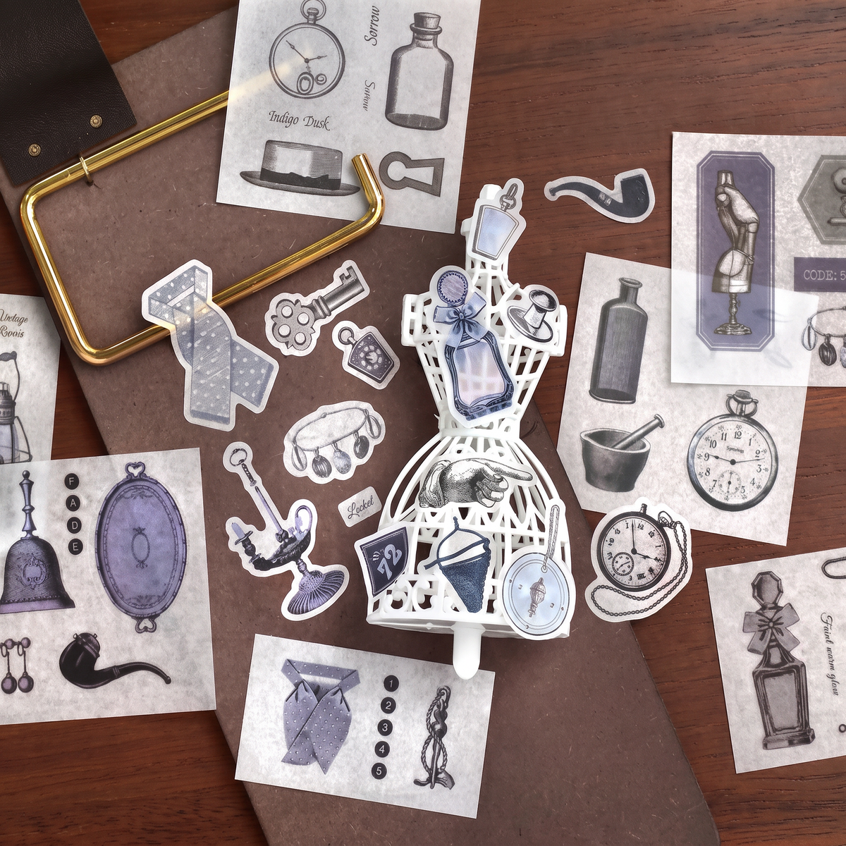 Vintage Manuscript Washi Sticker Book