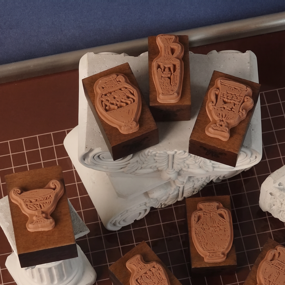 Roman Pottery Jar Wooden Stamp Collection