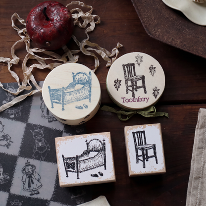 Antique Dollhouse Wooden Stamp Collection