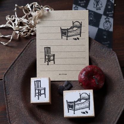 Antique Dollhouse Wooden Stamp Collection