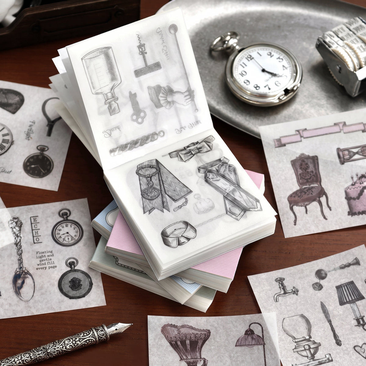 Vintage Manuscript Washi Sticker Book