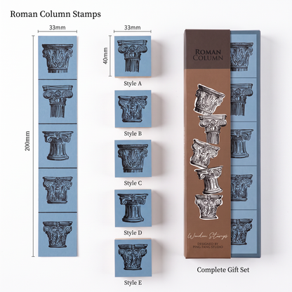 Roman Column Wooden Stamp Collection