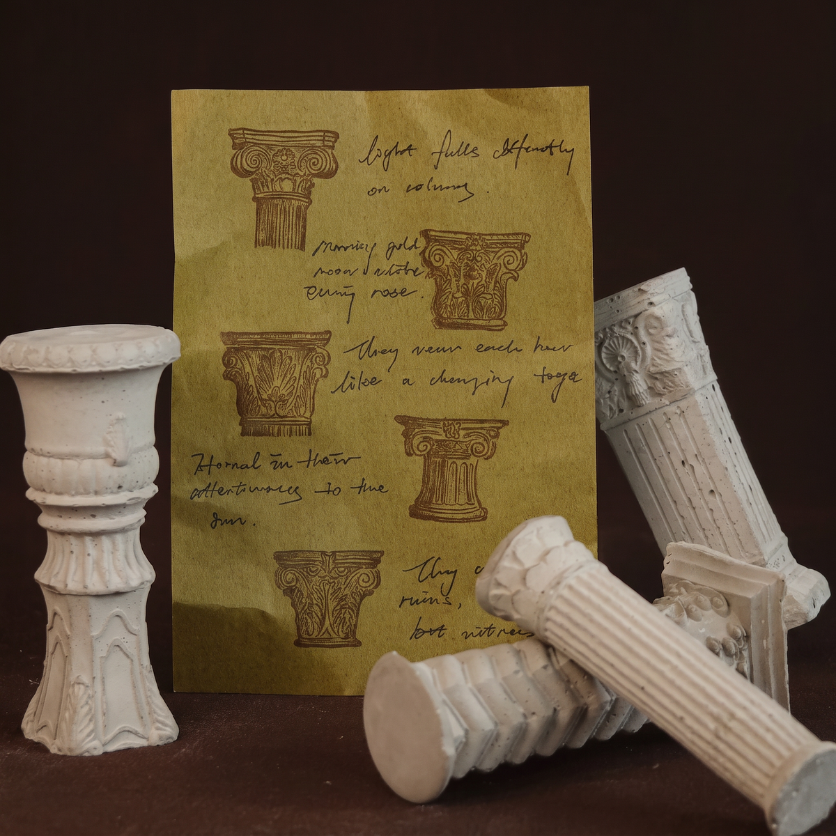 Roman Column Wooden Stamp Collection