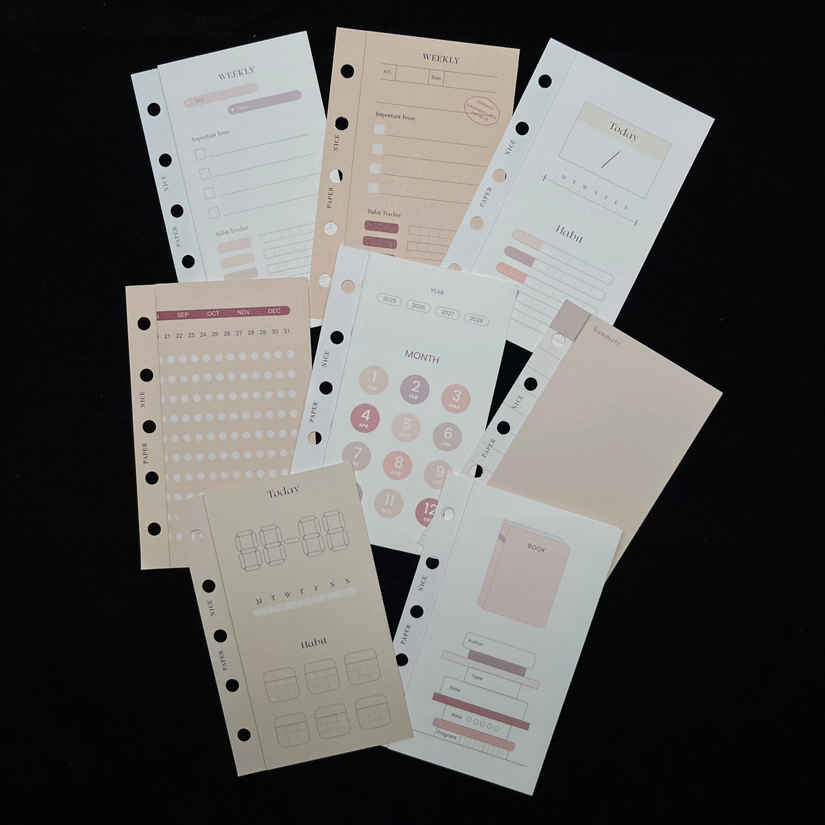 Tri-Fold Planner Inserts - Mini 5 / Mini 6 (Pocket) / Personal