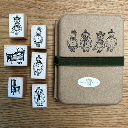 Antique Dollhouse Wooden Stamp Collection