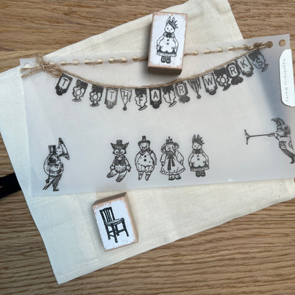 Antique Dollhouse Wooden Stamp Collection