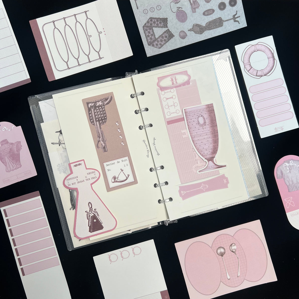 Old Home Manuscript Memo Paper & Sticker Set