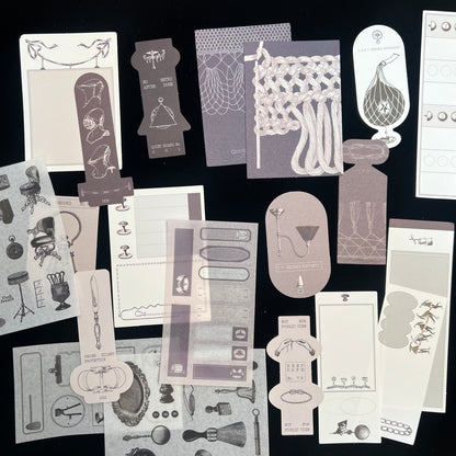 Old Home Manuscript Memo Paper & Sticker Set